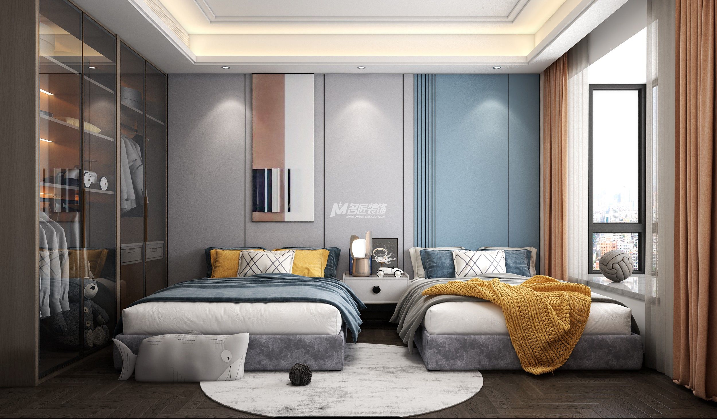 天誉城220㎡卧室现代轻奢装修风格效果图